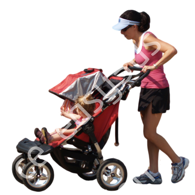 (Single) Casual People V. 2 #029 woman, walking with stroller
